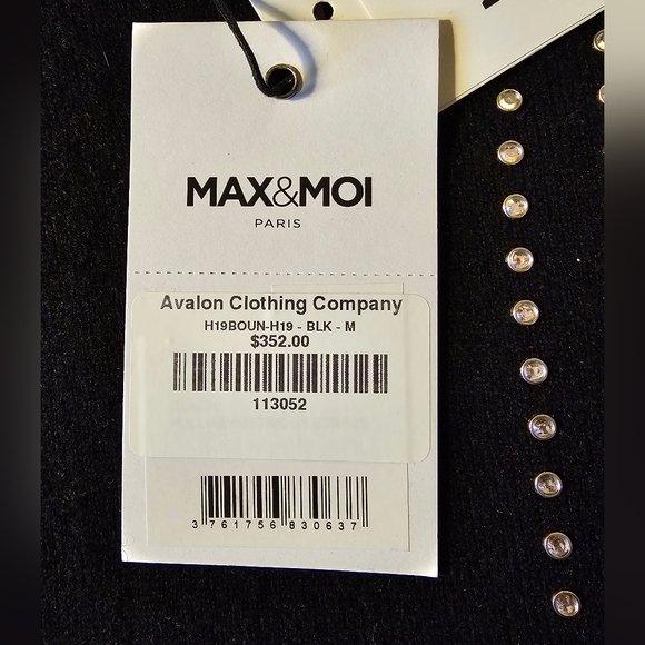 Max & Moi Shiny Studded Wool/Cashmere Sweater Sz Med NWT Retail $352 - Picture 4 of 8